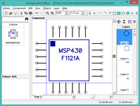 MSP430F1121A component for DipTrace.