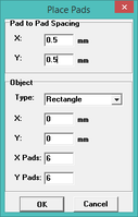 Creating pads in DipTrace.