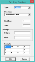 MSP430 pad numbering for DipTrace.