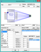 Attaching the MSP430F1121A pattern to the component in DipTrace.