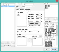 EZ430 DipTrace schematic net class.