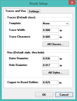 EZ430 DipTrace schematic Auto-Route Setup