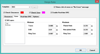 EZ430 DipTrace design rules sizes setup.