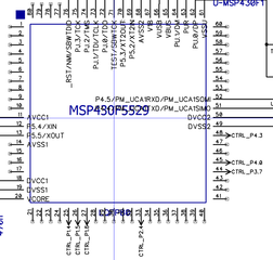 CtrlMtr schematic MSP430 port links.