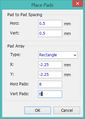 Placing a rectangular pad array with DipTrace.