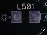 L501 is missing paste on one pad. This could be fixed in post.