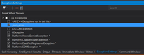 Visual Studio Exceptions
